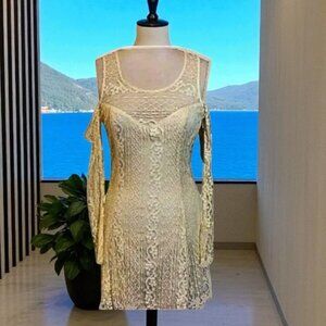 Hollister Long-Sleeve Open-Shoulder Lace Dress
